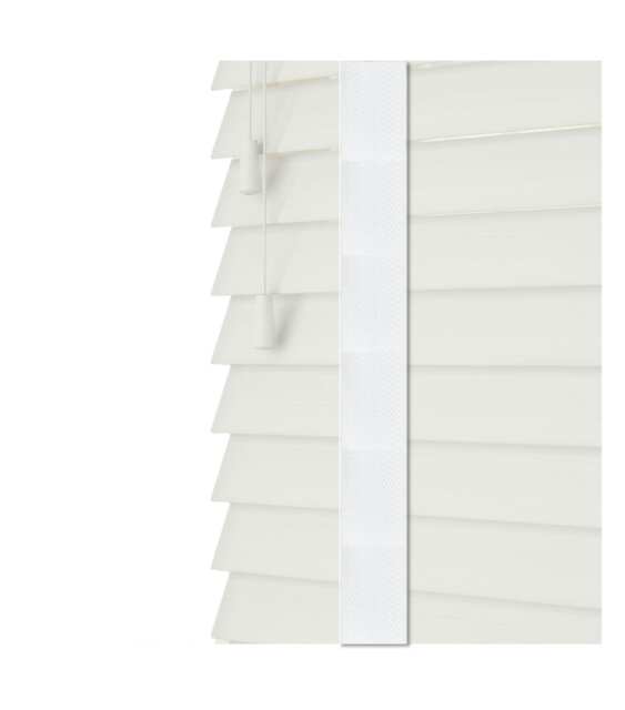 140cm Serene Faux Wood Venetian Blinds with Tapes (120cm Drop) White White