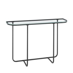 Curved 112cm Entry Console Table for Living Room Black 1