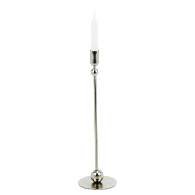 33cm Tall Metal Iron Taper Candle Stick Holder Dinner Table Wedding Party Decor Silver 1 x Silver