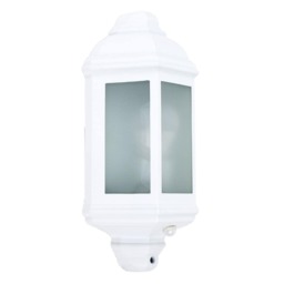ValueLights Kayleigh White PIR Motion Sensor Outdoor Wall Light and Cool White Bulb