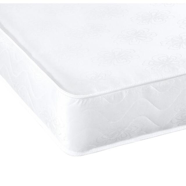 Daisy Dual-Sided Sprung Mattress - 18cm Deep Breathable Damask Fabric White European Small Single