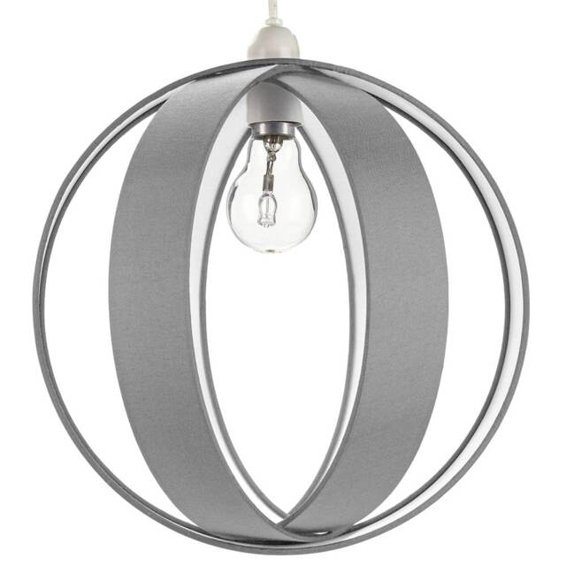 Modern Grey Faux Silk Fabric Cocoon Globe Design Ceiling Pendant Light Shade Grey Grey 1