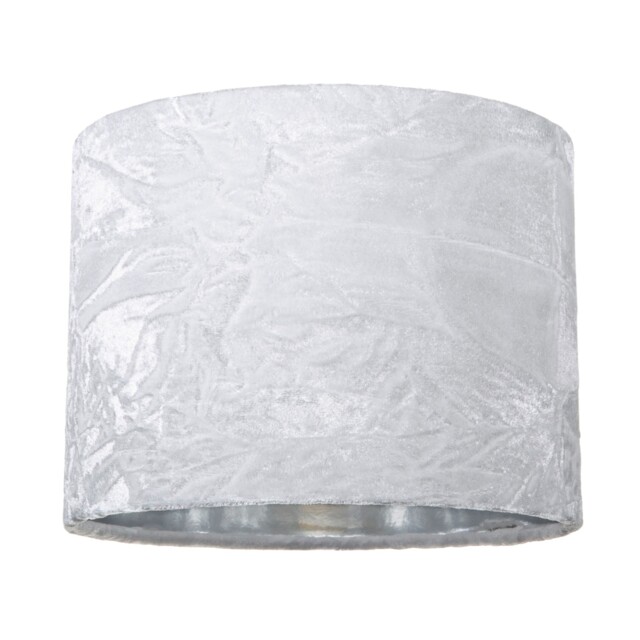 "Modern White Crushed Velvet 8"" Table/Pendant Lampshade with Shiny Silver Inner White White 1"