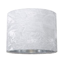 "Modern White Crushed Velvet 8"" Table/Pendant Lampshade with Shiny Silver Inner White White 1"