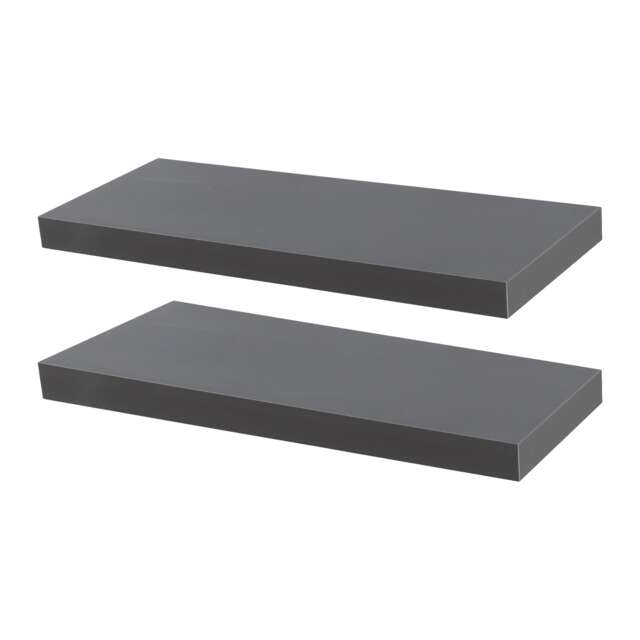 Harbour Housewares 60cm Floating Wall Shelf - Photo Gallery Bookshelf Wall Shelves for Storage & Display Grey Grey 2