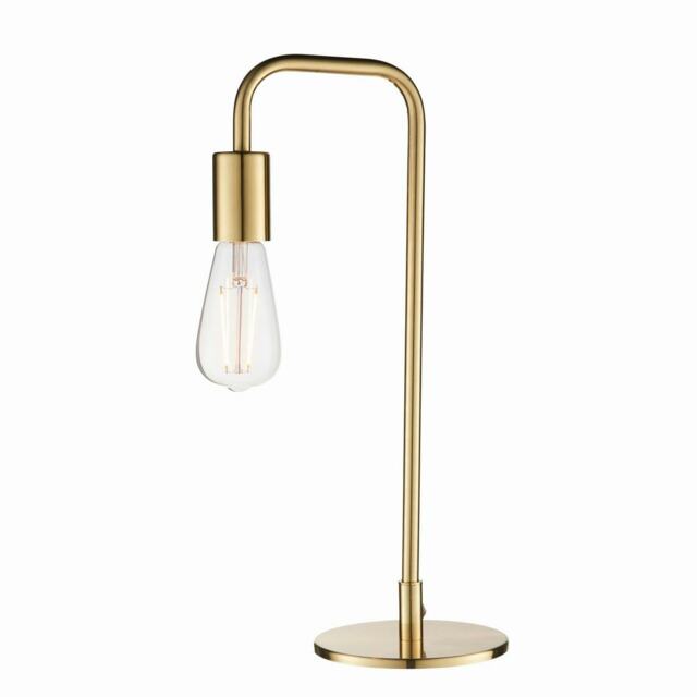 Rubens 1 Light Table Lamp Satin Brushed Gold Plate, E27
