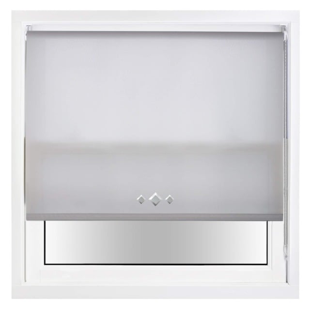 FURNISHED Daylight Trimmable Roller Blinds with Triple Diamond Eyelets and Metal Fittings Grey Grey (W) 55cm x (L) 210cm