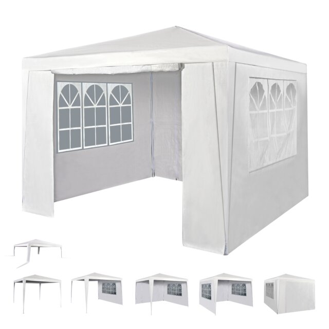 MCC Direct 3x3 Event Gazebo White with Sides White White