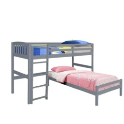 3ft Single Wooden Combination Bunk Bed In Grey