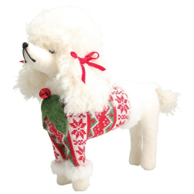 Cute Poodle Dog Puppy Christmas Decor Plush Toy Children Gift Multi 31cm 1