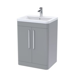 Balterley Aldershawe 2 Door Vanity Unit, Ceramic Basin, 600mm, Grey