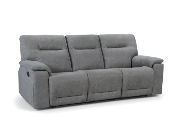 Grey Fabric 3 Seater Manual Recliner Sofa MURCIA