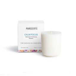 Purscents Calm Focus Candle Refill Block - Cedarwood, Frankincense, Rosemary 220g Chrome 1