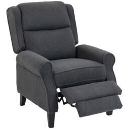HOMCOM Recliner Armchair, Fabric Recliner Chair, Charcoal Grey Grey Charcoal grey