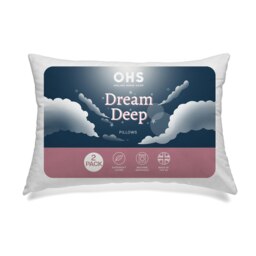 OHS Dream Deep Bounce Back 2 Pack Filled Pillows, 50x75cm - White