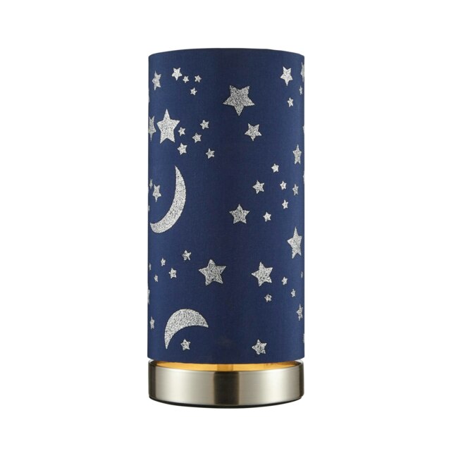 BHS Glow Kid's LED Moon and Stars Table Lamp, Silver