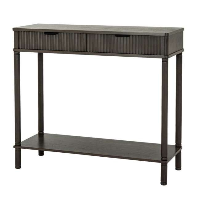 Reed Collection 2 Drawer Console Table - Wood - L33 x W90 x H80 cm - Brown