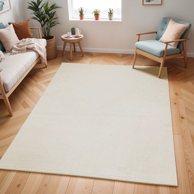 LIVABLISS Freud-Modern High Pile Rug 200 x 275 cm Ivory Off-White