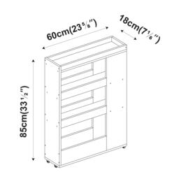 Slim Wooden Kitchen Storage Trolley