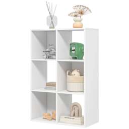 6 Cube Freestanding Storage Unit Bookcase White