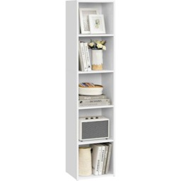 Open 5-Tier Bookshelf, Freestanding Storage Shelving Unit for Living Room, Dining Room and Home Office, Cloud White