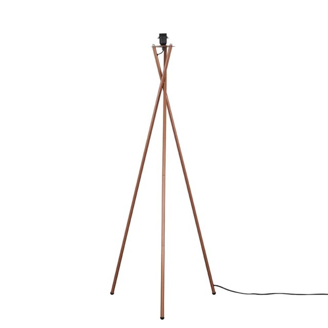 ValueLights Camden Copper Metal Stem Tripod Floor Lamp Base Copper