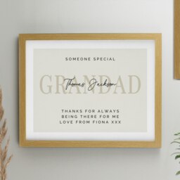 Personalised Free Text Oak Poster Frame Brown One Size