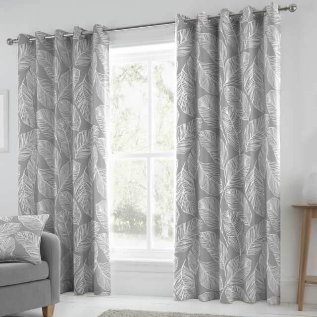 Fusion Matteo Eyelet Curtains Grey