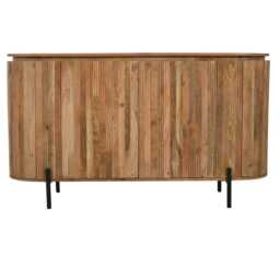Niles Solid Wood Sideboard With Metal Legs Brown