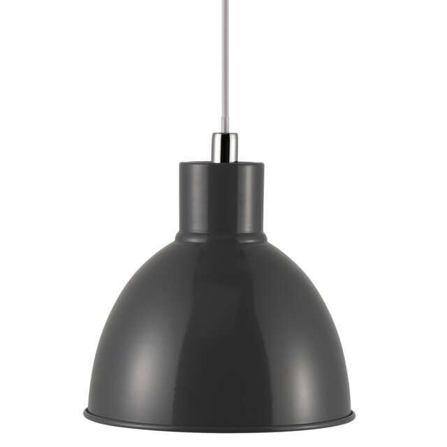 Nordlux Pop Indoor Pendant Light Black Metal E27 White Inner - Mains Powered, IP20 Black