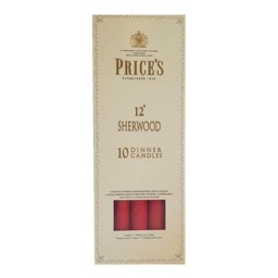 "Prices 12"" Sherwood Candle Red Pack Of 10"
