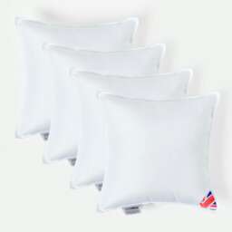 "Homescapes Luxury Super Microfibre Cushion Pad Insert Inner 40 x 40 cm (16 x 16 inches) - Pack of 4 White 40 x 40 cm (16 x 16"")"