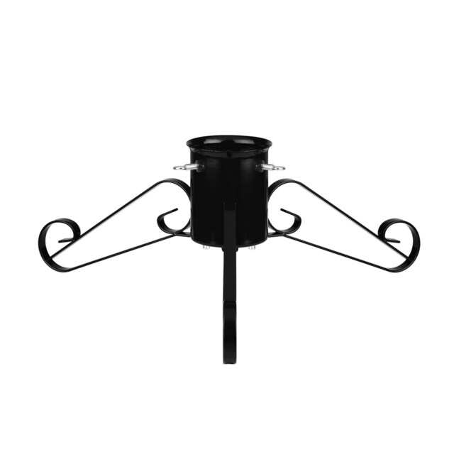 Holly International Traditional Metal Scroll Leg Christmas Tree Stand for Real Trees to 2m - Black