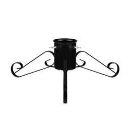 Holly International Traditional Metal Scroll Leg Christmas Tree Stand for Real Trees to 2m - Black