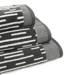 Barcode Stripe Pop Up Zero Twist Towels Grey Bath towel
