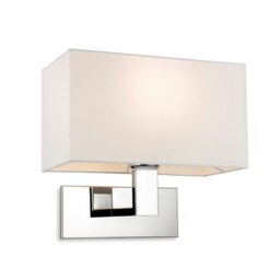 Raffles Wall Lamp Chrome with Rectangle Cream Shade