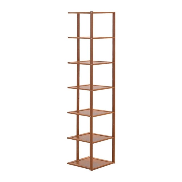 Living and Home 7 Tier Bamboo Shoe Rack - Brown