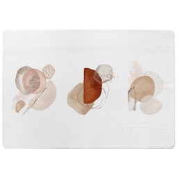 Ivory, Beige Watercolor Illustration And Gold Elements Designer Rug Multi