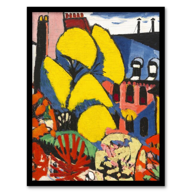 "Trees Urban Landscape Henry Lyman Sayen Framed Wall Art Print 12X16"""
