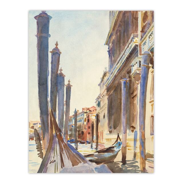"Gondola Moorings on the Grand Canal Sargent Huge Wall Art Poster Print 24X32"""