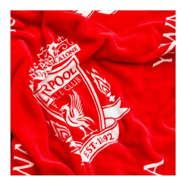 Liverpool FC YNWA Rotary Fleece Blanket - Red/White - 200cm x 150cm