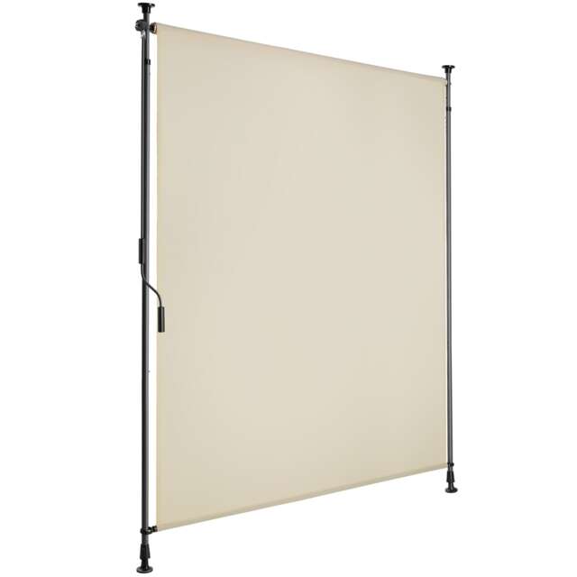 Retractable Awning Taija - tooless installation, with hand crank, retractable and UV blocking Cream beige 120 x 310 cm 1
