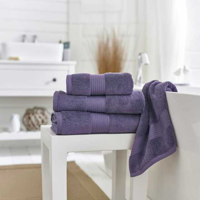 Bliss 650gsm Pima Cotton Supersoft Fluffy Towels Purple Purple Bath towel