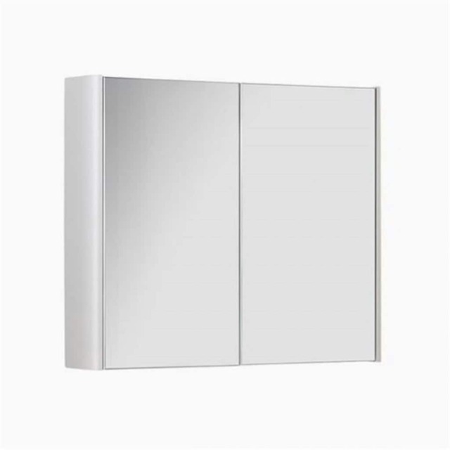 800mm 2 Door Bathroom Mirror Cabinet- White Gloss- (Choice) White White 1