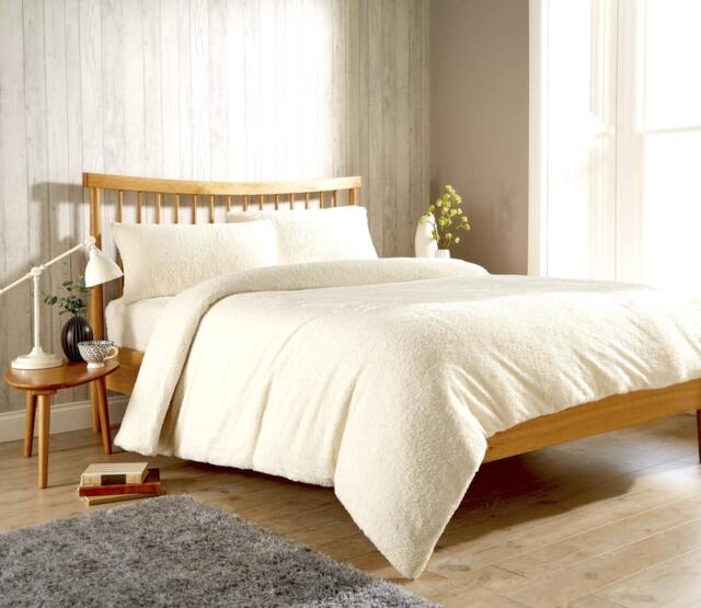 Original Teddy Duvet Set in Cream - Double Brown Natural Double