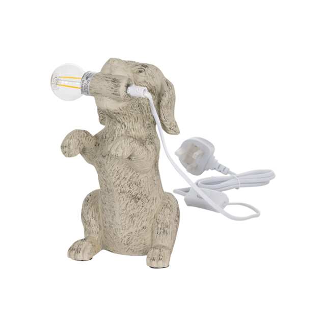 Rufus - Natural Dog Table Lamp Cream Medium 1