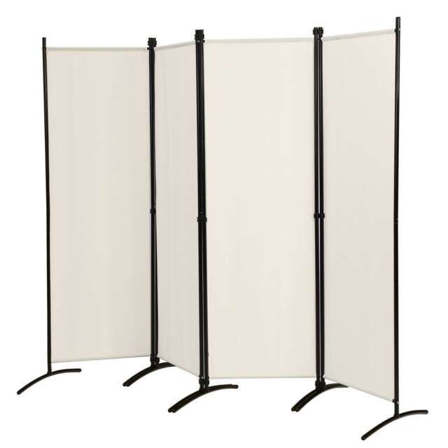 COSTWAY 4 Panel 173cm Room Divider Folding Fabric Privacy Screen Wall Divider Indoor