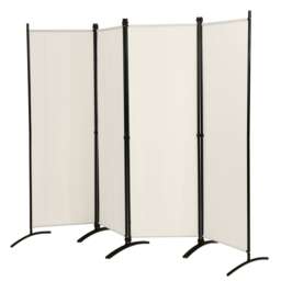 COSTWAY 4 Panel 173cm Room Divider Folding Fabric Privacy Screen Wall Divider Indoor