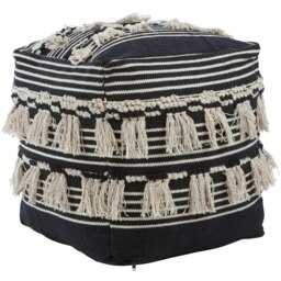 Orsina Cefena Black Pouffe