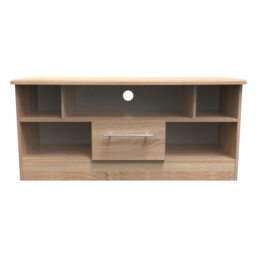 Carlton 1 Drawer TV & Media Unit in Bardolino Oak (Ready Assembled) Brown Bardolino Oak